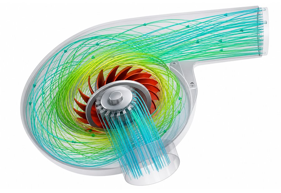 CFD airflow visualization for high pressure centrifugal blower